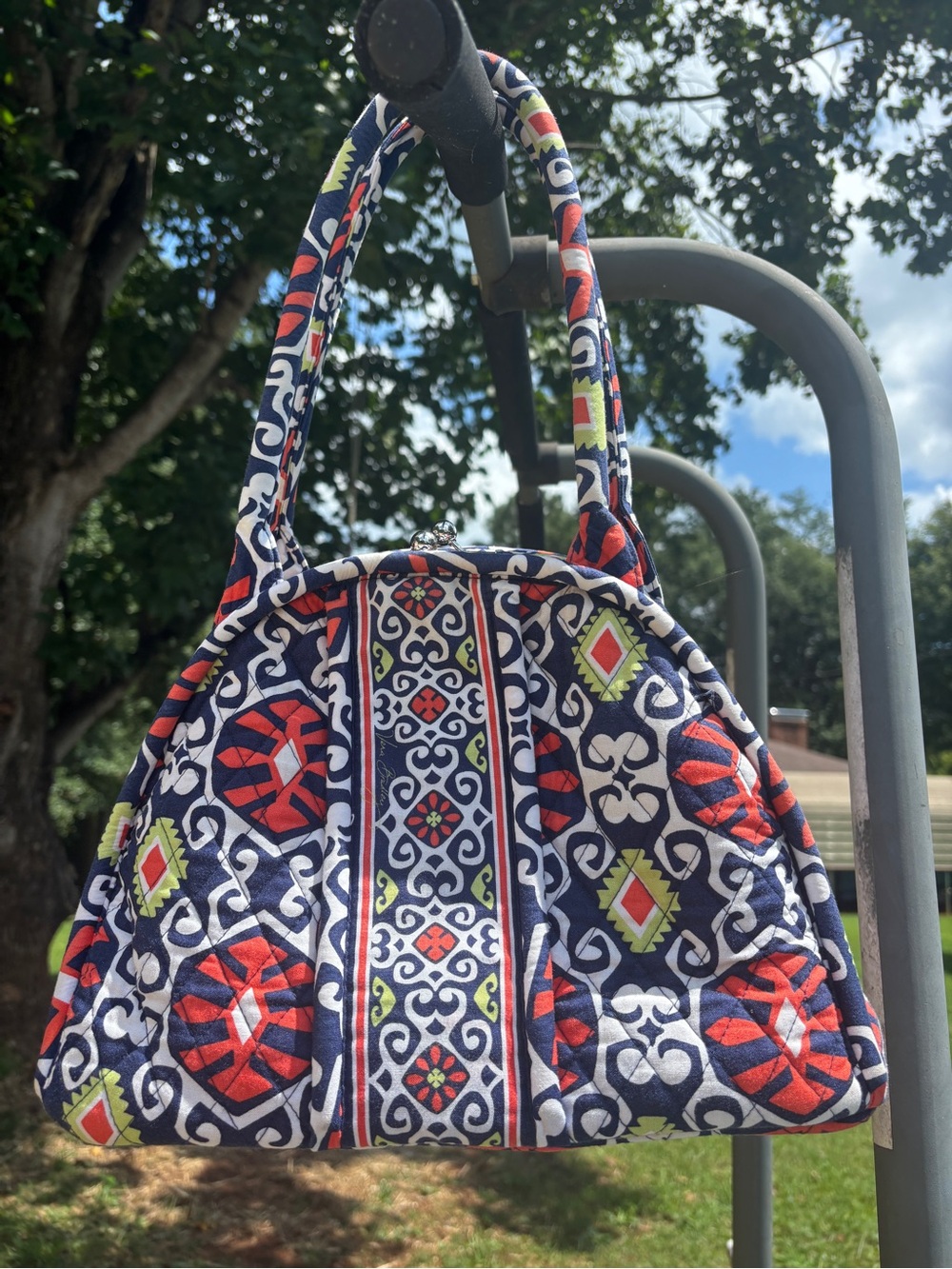 Vera Bradley Quilted Shoulder Bag in retired Sun Valley geometric pattern